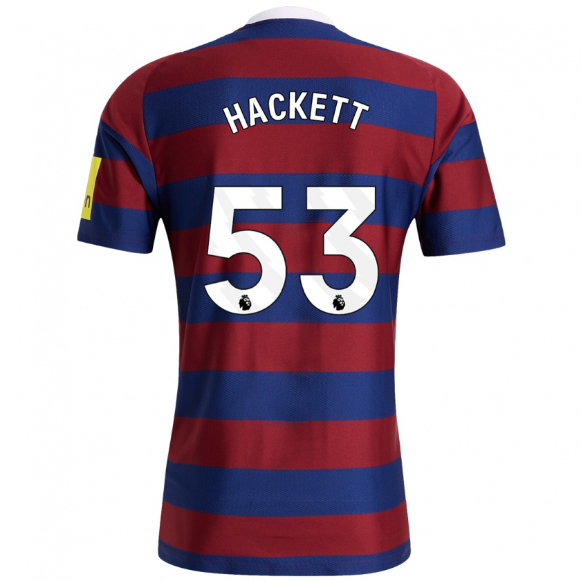 Kandiny Homme Maillot Jordan Hackett #53 Bordeaux Bleu Marine Tenues Extérieur 2024/25 T-Shirt