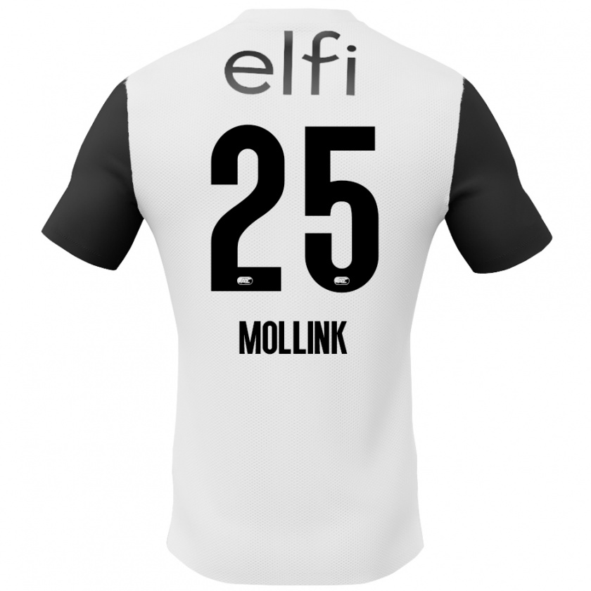 Kandiny Homme Maillot Yaël Mollink #25 Blanc Noir Tenues Extérieur 2024/25 T-Shirt