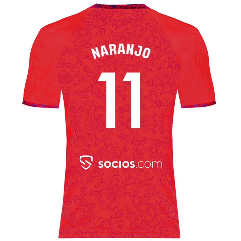 Kandiny Homme Maillot Mario Naranjo #11 Rouge Tenues Extérieur 2024/25 T-Shirt