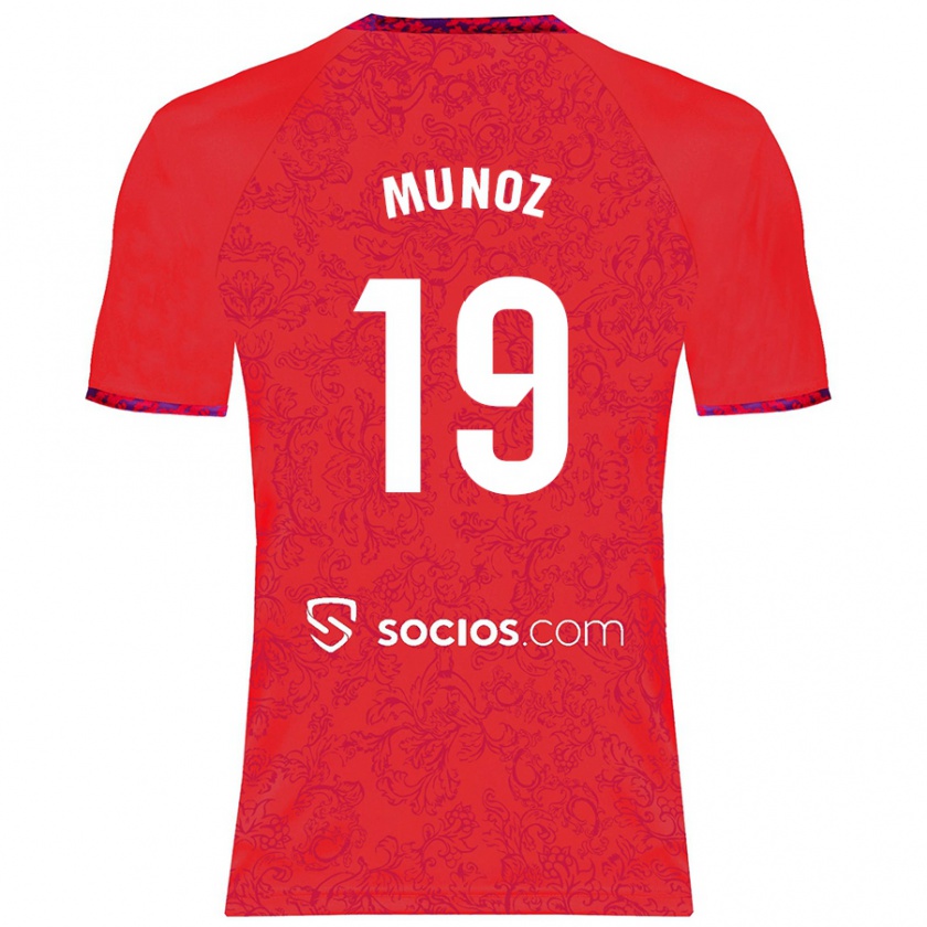 Kandiny Homme Maillot Iker Muñoz #19 Rouge Tenues Extérieur 2024/25 T-Shirt