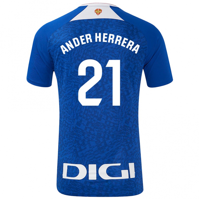 Kandiny Homme Maillot Ander Herrera #21 Bleu Roi Tenues Extérieur 2024/25 T-Shirt