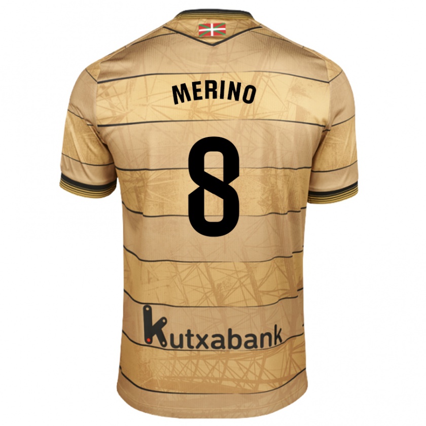 Kandiny Homme Maillot Mikel Merino #8 Marron Tenues Extérieur 2024/25 T-Shirt