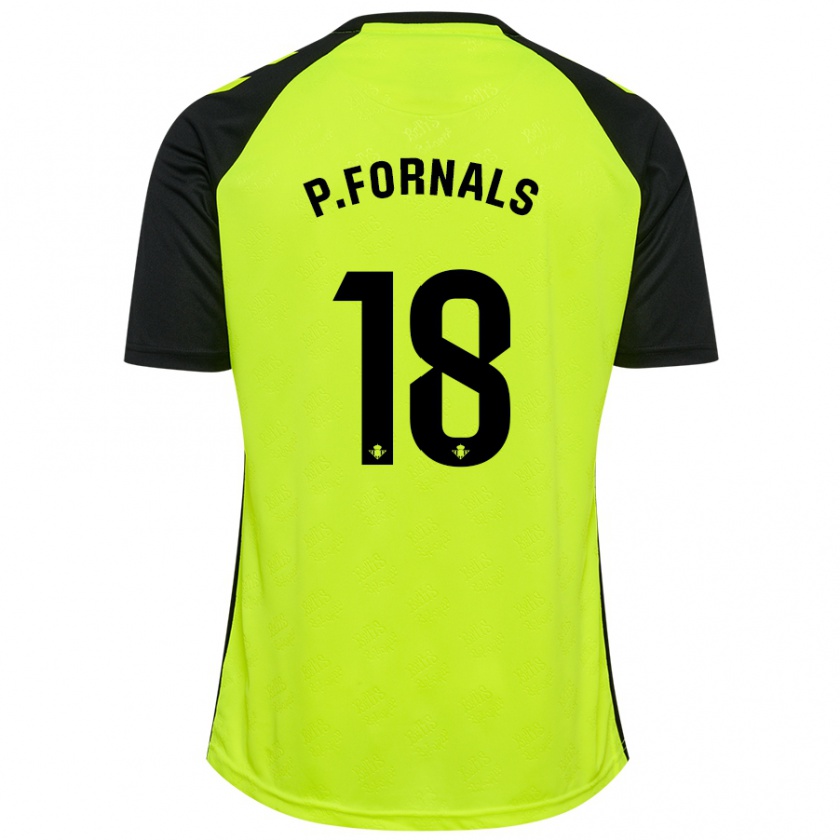 Kandiny Homme Maillot Pablo Fornals #18 Jaune Fluo Noir Tenues Extérieur 2024/25 T-Shirt