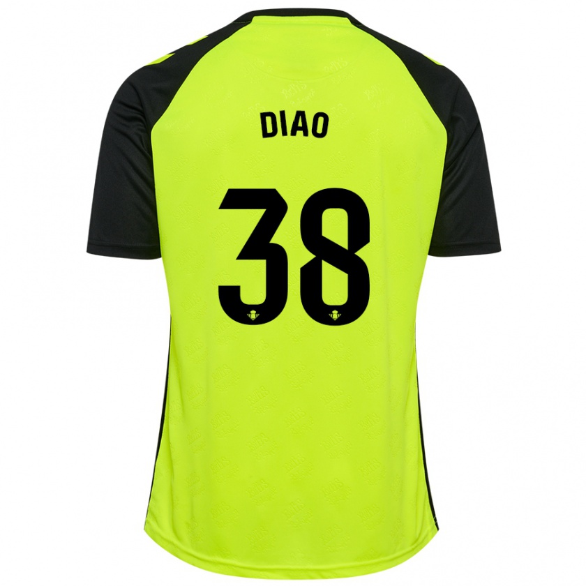 Kandiny Homme Maillot Assane Diao #38 Jaune Fluo Noir Tenues Extérieur 2024/25 T-Shirt