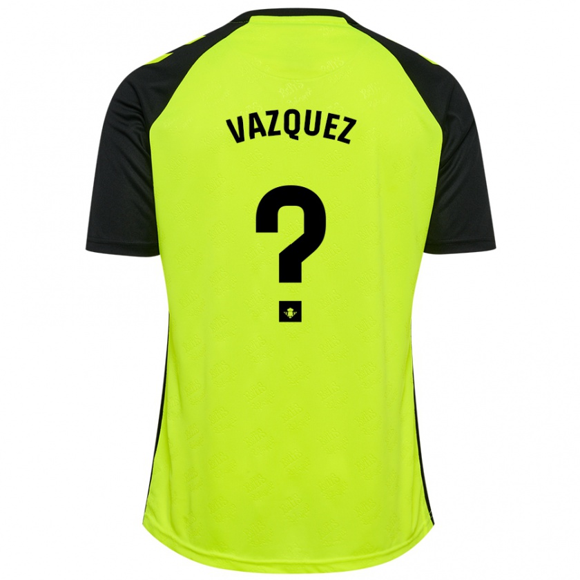 Kandiny Homme Maillot Alejandro Vázquez #0 Jaune Fluo Noir Tenues Extérieur 2024/25 T-Shirt