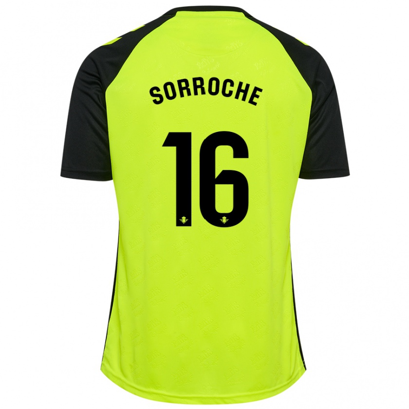 Kandiny Homme Maillot Ginés Sorroche #16 Jaune Fluo Noir Tenues Extérieur 2024/25 T-Shirt