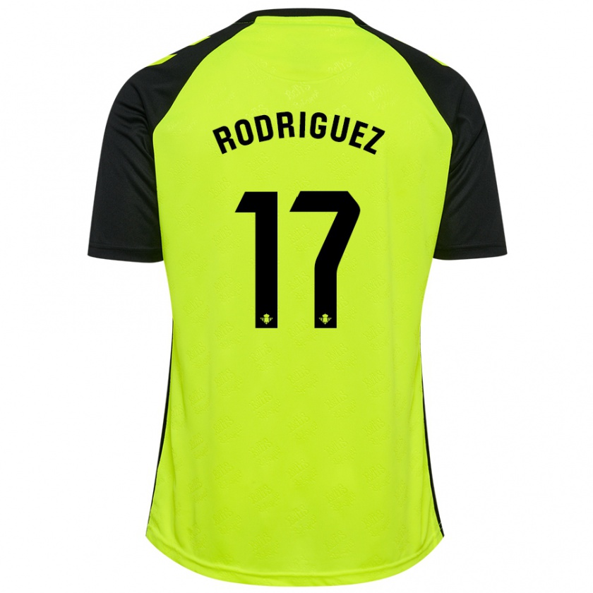 Kandiny Homme Maillot Jesús Rodriguez #17 Jaune Fluo Noir Tenues Extérieur 2024/25 T-Shirt