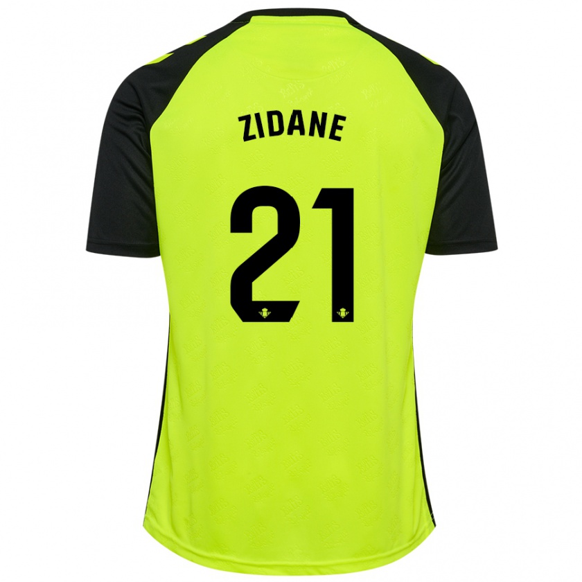 Kandiny Homme Maillot Elyaz Zidane #21 Jaune Fluo Noir Tenues Extérieur 2024/25 T-Shirt