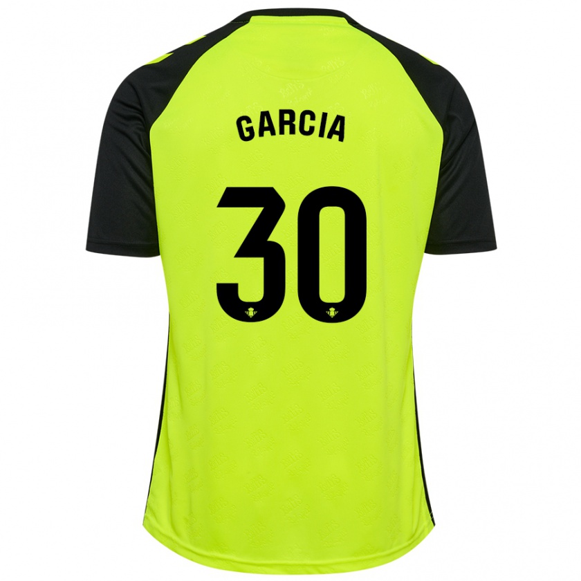 Kandiny Homme Maillot Germán García #30 Jaune Fluo Noir Tenues Extérieur 2024/25 T-Shirt