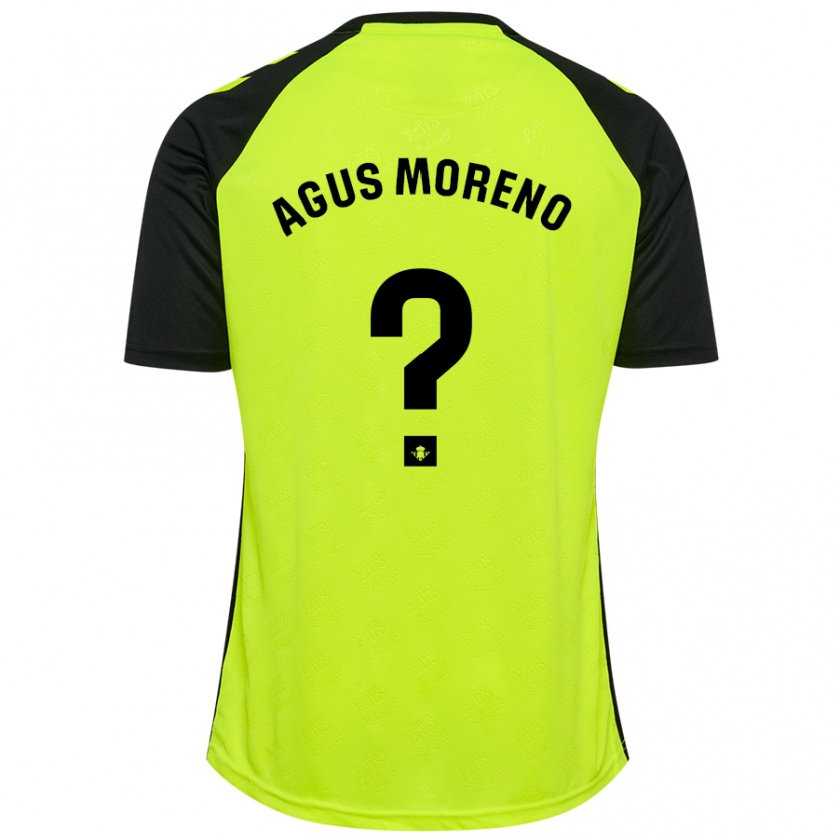 Kandiny Homme Maillot Agus Moreno #0 Jaune Fluo Noir Tenues Extérieur 2024/25 T-Shirt