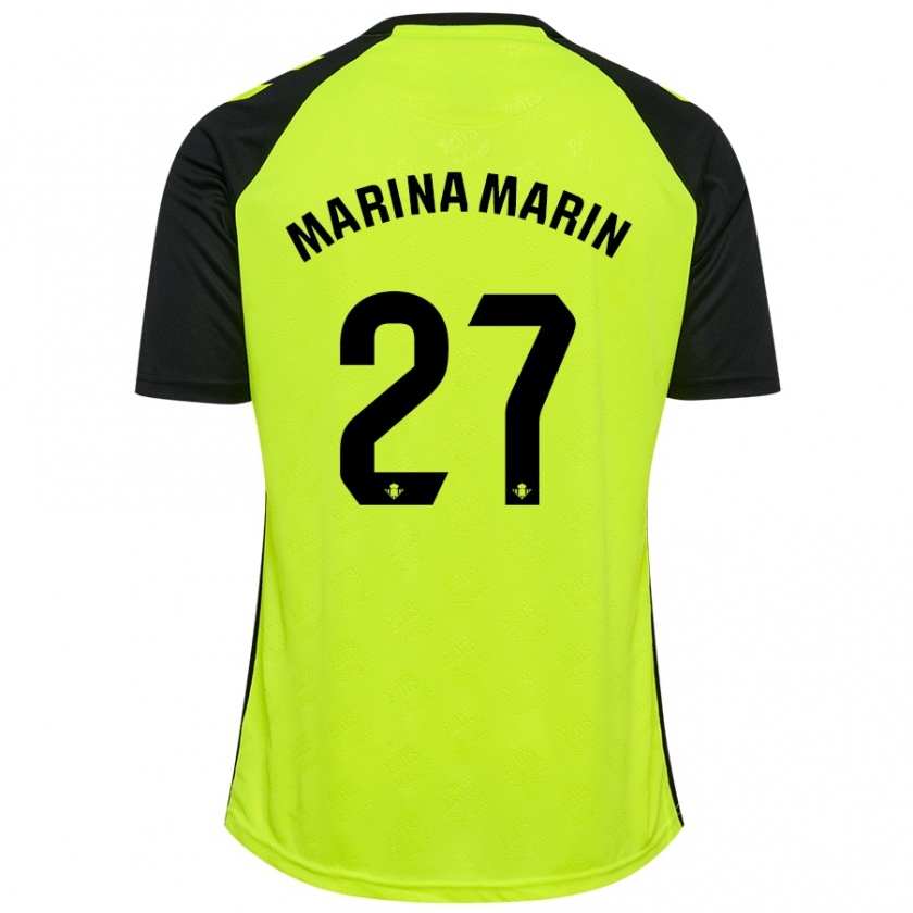 Kandiny Homme Maillot Marina Marín #27 Jaune Fluo Noir Tenues Extérieur 2024/25 T-Shirt