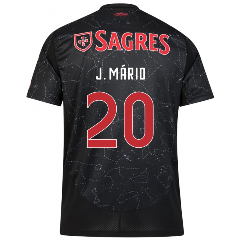 Kandiny Homme Maillot João Mário #20 Noir Rouge Tenues Extérieur 2024/25 T-Shirt