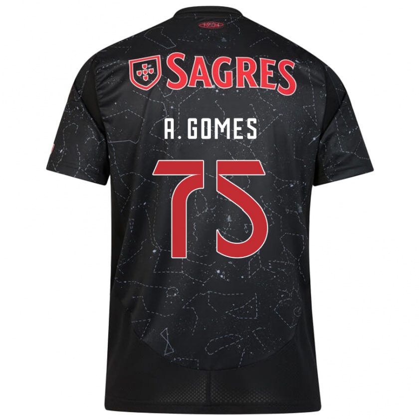 Kandiny Homme Maillot André Gomes #75 Noir Rouge Tenues Extérieur 2024/25 T-Shirt