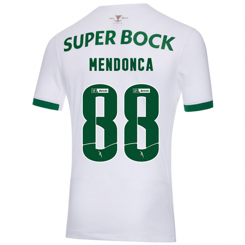 Kandiny Homme Maillot Manuel Mendonça #88 Blanc Vert Tenues Extérieur 2024/25 T-Shirt