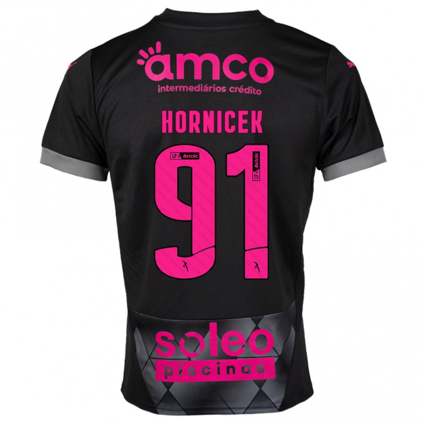 Kandiny Homme Maillot Lukas Hornicek #91 Noir Rose Tenues Extérieur 2024/25 T-Shirt