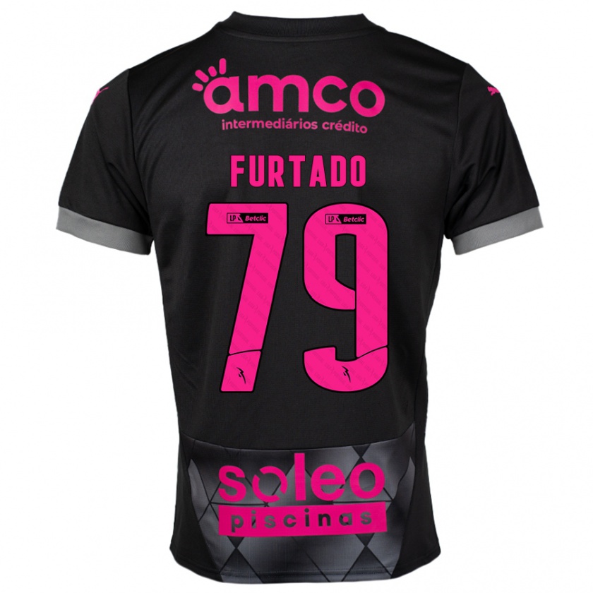 Kandiny Homme Maillot Rúben Furtado #79 Noir Rose Tenues Extérieur 2024/25 T-Shirt