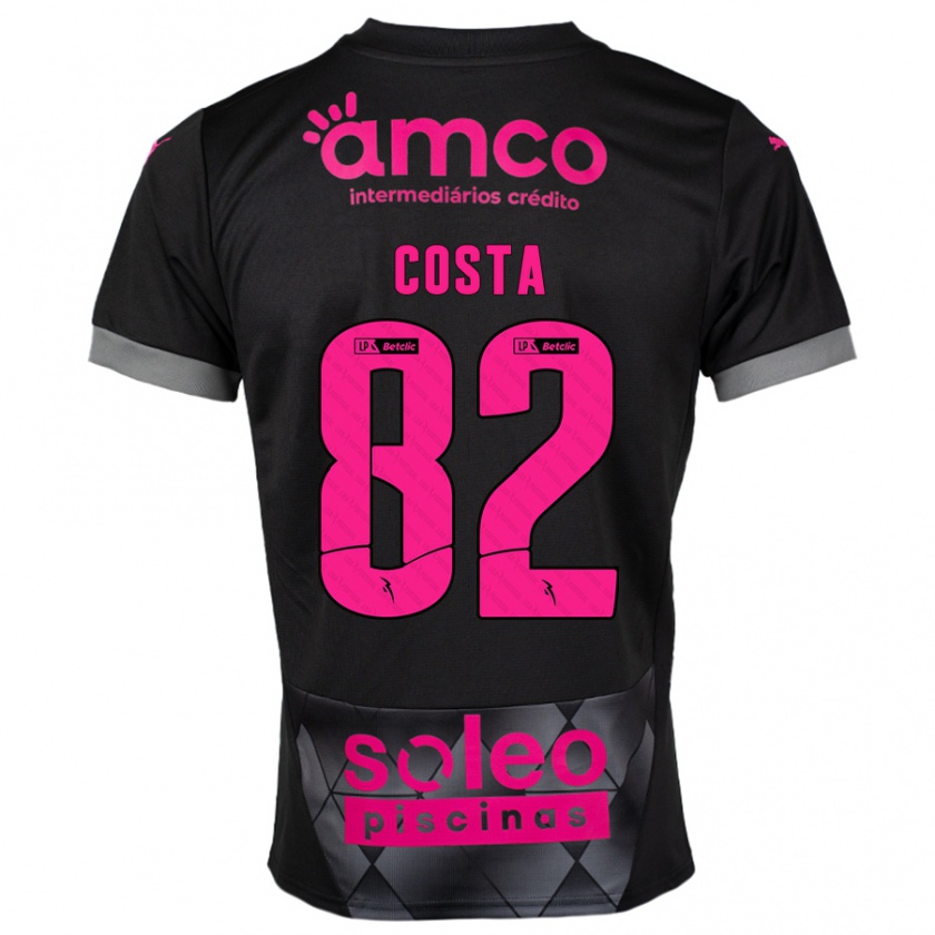 Kandiny Homme Maillot Gui Costa #82 Noir Rose Tenues Extérieur 2024/25 T-Shirt