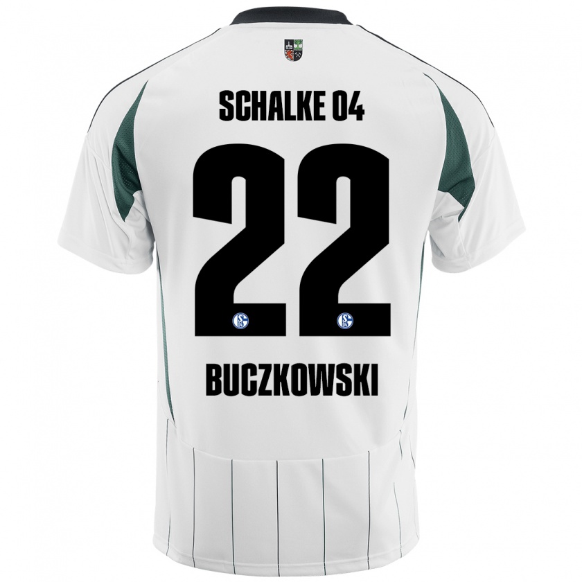 Kandiny Homme Maillot Philip Buczkowski #22 Blanc Vert Tenues Extérieur 2024/25 T-Shirt