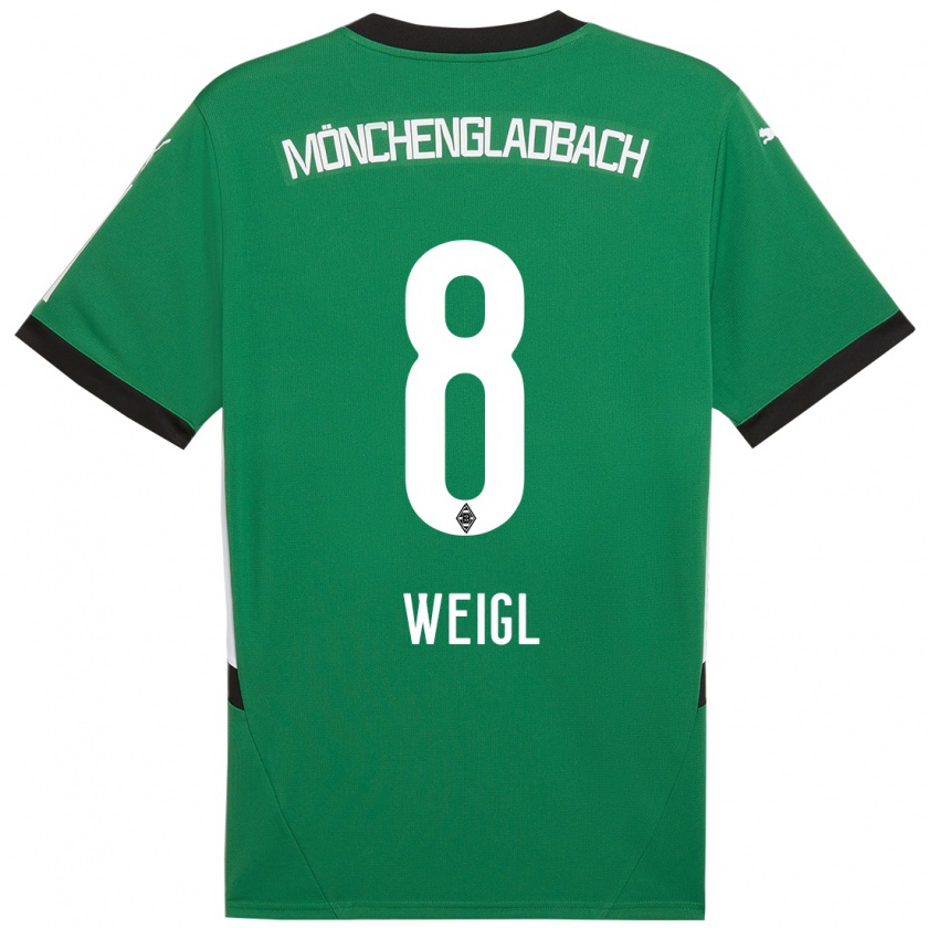 Kandiny Homme Maillot Julian Weigl #8 Vert Blanc Tenues Extérieur 2024/25 T-Shirt