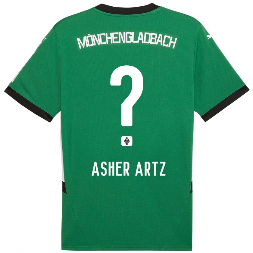 Kandiny Homme Maillot Asher Artz #0 Vert Blanc Tenues Extérieur 2024/25 T-Shirt