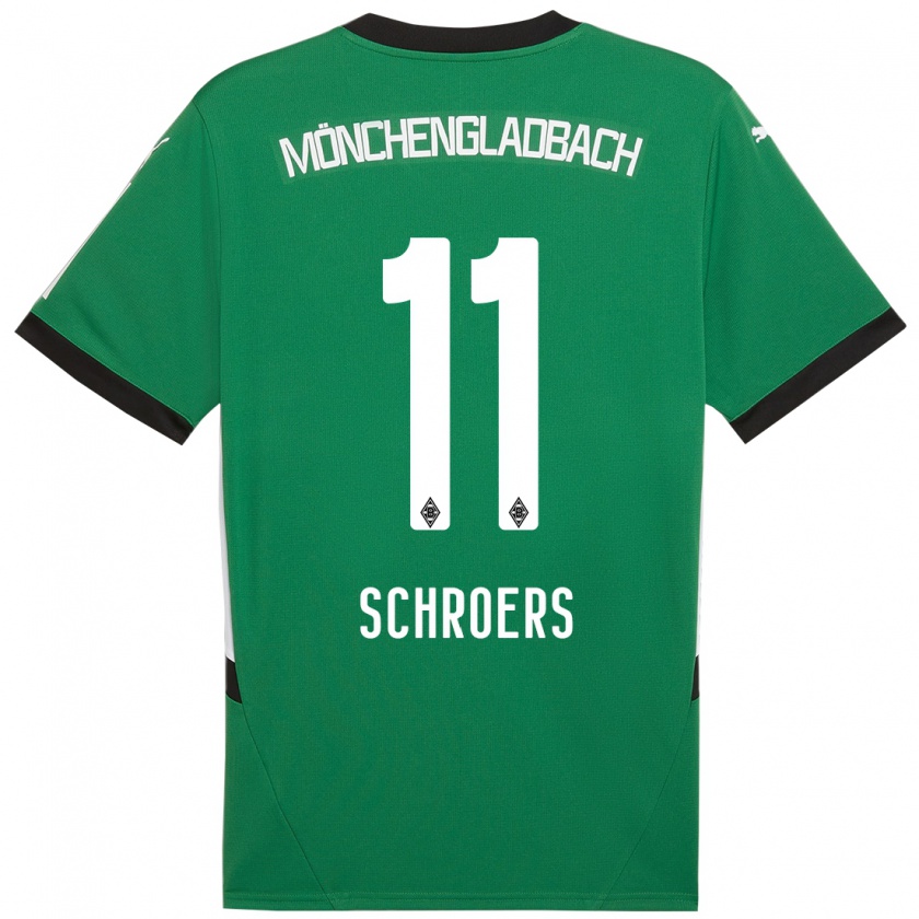 Kandiny Homme Maillot Mika Schroers #11 Vert Blanc Tenues Extérieur 2024/25 T-Shirt