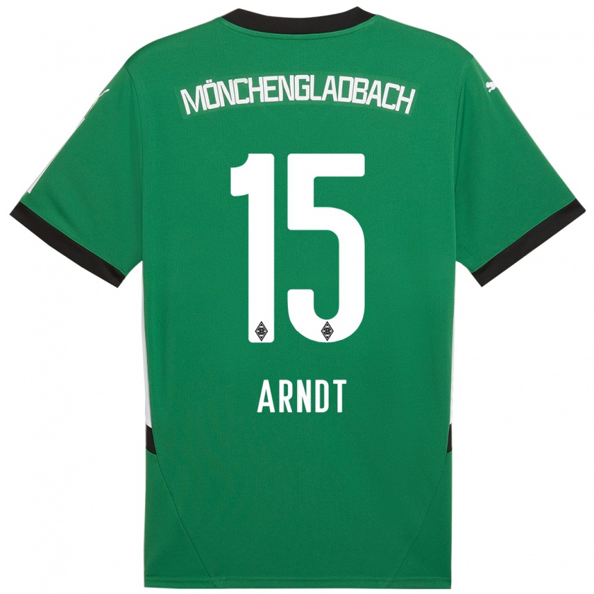 Kandiny Homme Maillot Leo Arndt #15 Vert Blanc Tenues Extérieur 2024/25 T-Shirt