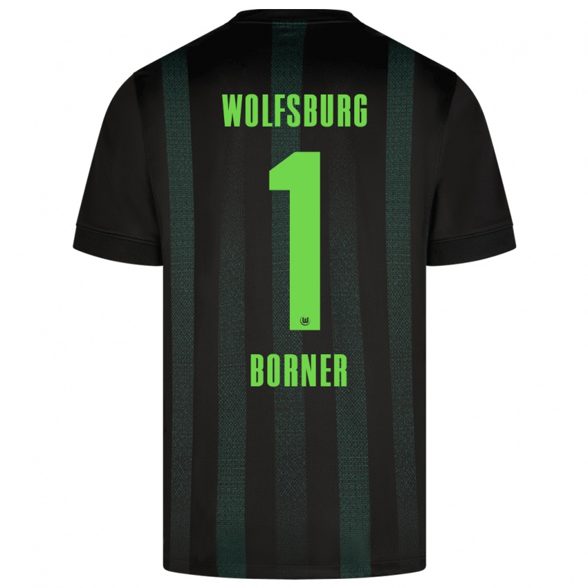 Kandiny Homme Maillot Benedikt Börner #1 Vert Foncé Tenues Extérieur 2024/25 T-Shirt