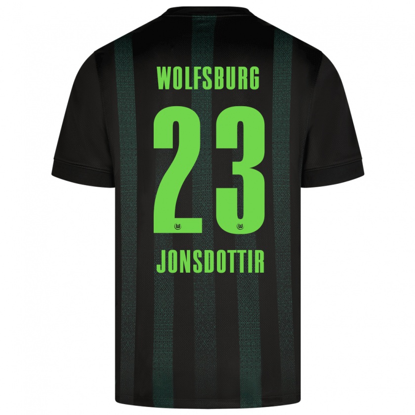 Kandiny Homme Maillot Sveindís Jane Jónsdóttir #23 Vert Foncé Tenues Extérieur 2024/25 T-Shirt