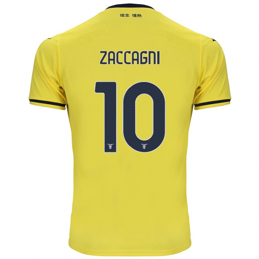 Kandiny Homme Maillot Mattia Zaccagni #10 Jaune Tenues Extérieur 2024/25 T-Shirt