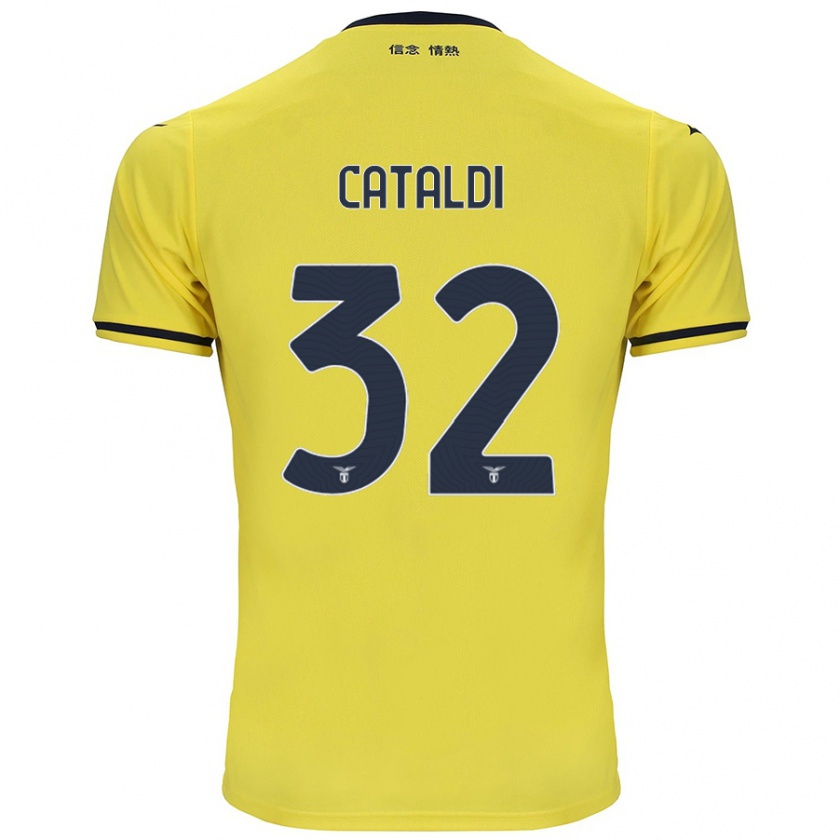 Kandiny Homme Maillot Danilo Cataldi #32 Jaune Tenues Extérieur 2024/25 T-Shirt