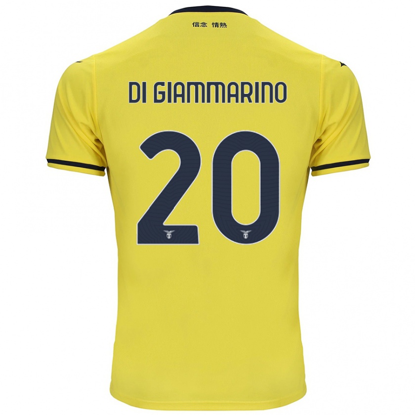 Kandiny Homme Maillot Virginia Di Giammarino #20 Jaune Tenues Extérieur 2024/25 T-Shirt