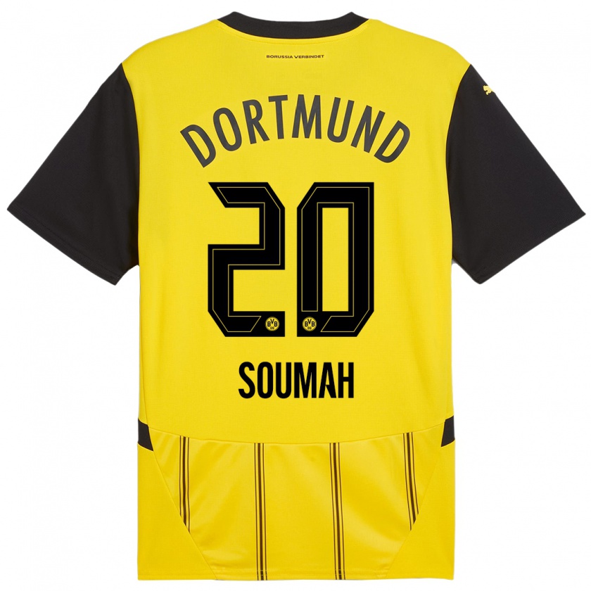 Kandiny Femme Maillot Moussa Soumah #20 Jaune Noir Tenues Domicile 2024/25 T-Shirt