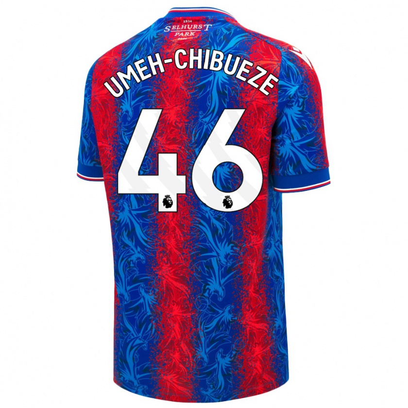 Kandiny Femme Maillot Franco Umeh-Chibueze #46 Rayures Rouges Et Bleues Tenues Domicile 2024/25 T-Shirt