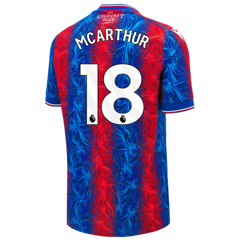 Kandiny Femme Maillot James Mcarthur #18 Rayures Rouges Et Bleues Tenues Domicile 2024/25 T-Shirt