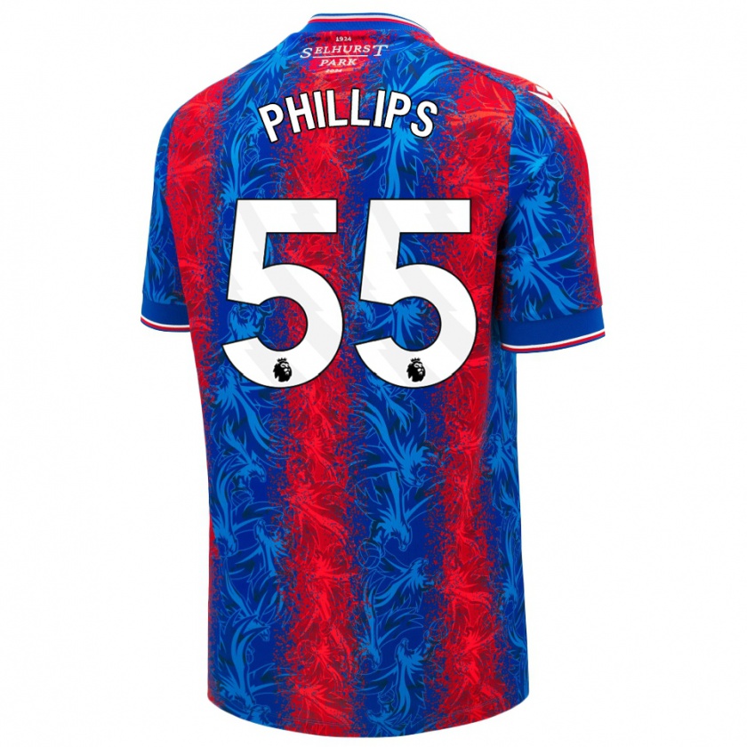 Kandiny Femme Maillot Killian Phillips #55 Rayures Rouges Et Bleues Tenues Domicile 2024/25 T-Shirt