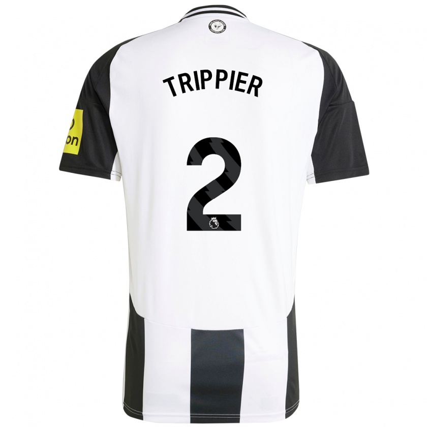 Kandiny Femme Maillot Kieran Trippier #2 Blanc Noir Tenues Domicile 2024/25 T-Shirt