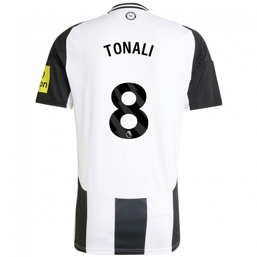 Kandiny Femme Maillot Sandro Tonali #8 Blanc Noir Tenues Domicile 2024/25 T-Shirt