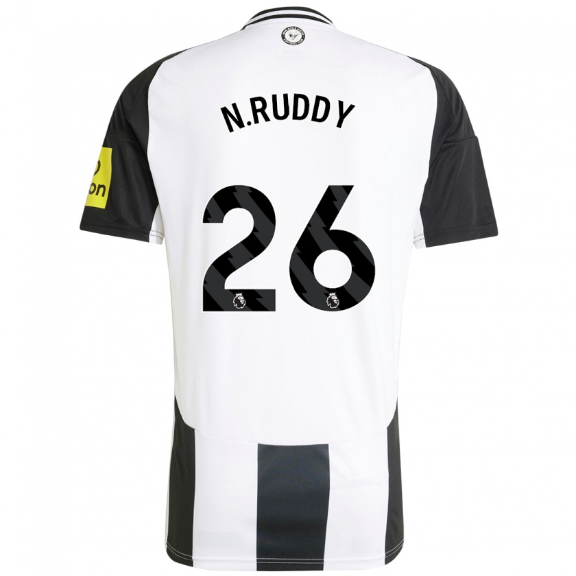 Kandiny Femme Maillot John Ruddy #26 Blanc Noir Tenues Domicile 2024/25 T-Shirt