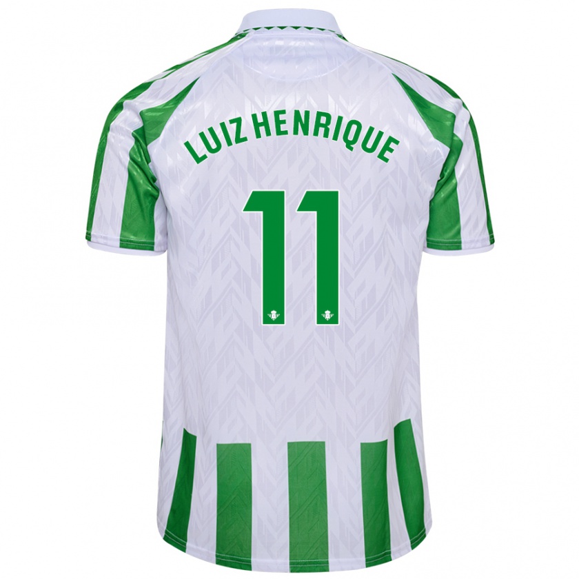 Kandiny Femme Maillot Luiz Henrique #11 Rayures Vertes Et Blanches Tenues Domicile 2024/25 T-Shirt