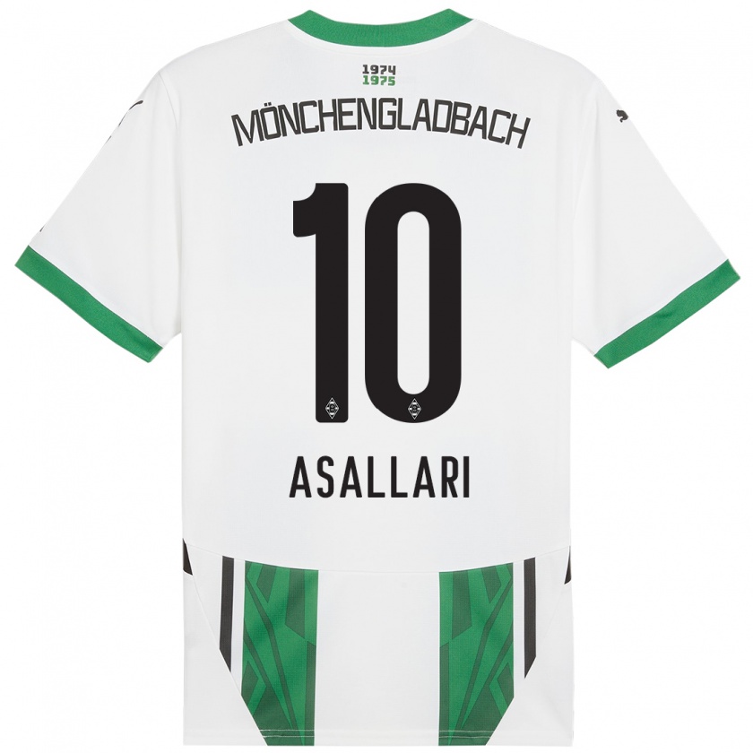 Kandiny Femme Maillot Kushtrim Asallari #10 Blanc Vert Tenues Domicile 2024/25 T-Shirt