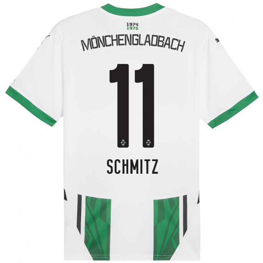 Kandiny Femme Maillot Louisa Schmitz #11 Blanc Vert Tenues Domicile 2024/25 T-Shirt