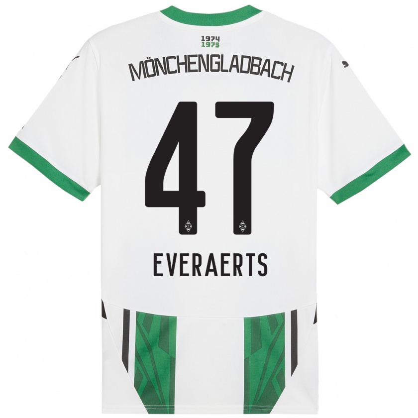 Kandiny Femme Maillot Kim Everaerts #47 Blanc Vert Tenues Domicile 2024/25 T-Shirt