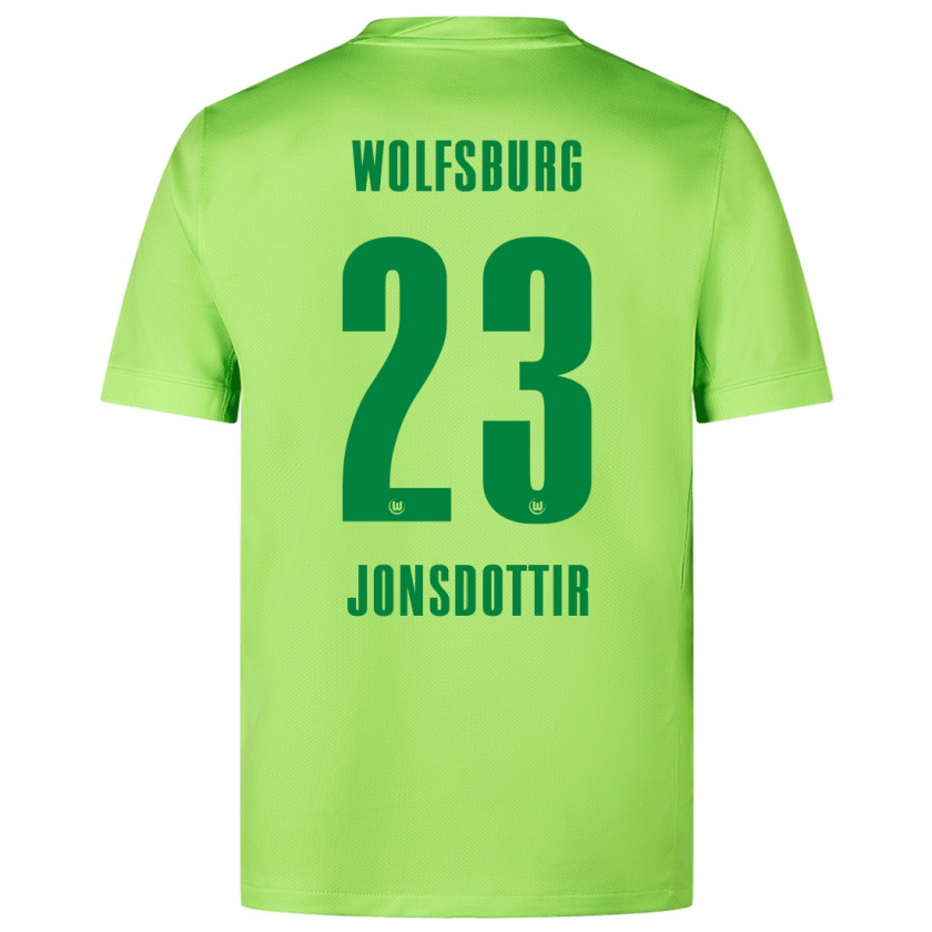 Kandiny Femme Maillot Sveindís Jane Jónsdóttir #23 Vert Fluo Tenues Domicile 2024/25 T-Shirt