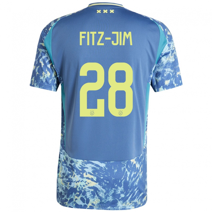 Kandiny Femme Maillot Kian Fitz-Jim #28 Gris Bleu Jaune Tenues Extérieur 2024/25 T-Shirt