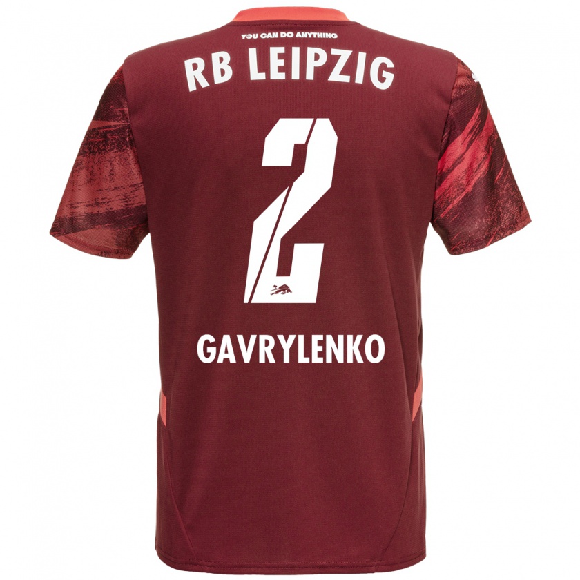 Kandiny Femme Maillot Oleksandr Gavrylenko #2 Bordeaux Tenues Extérieur 2024/25 T-Shirt