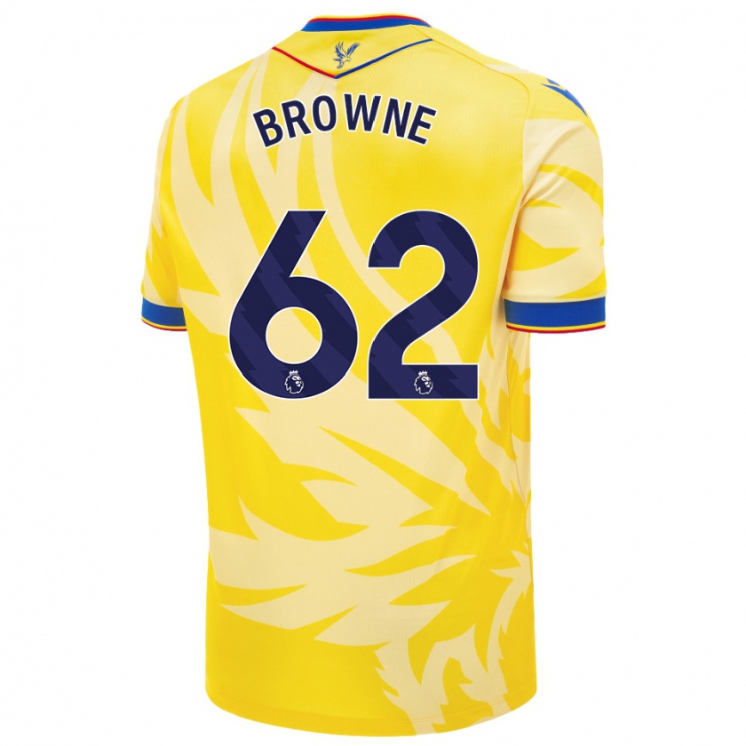 Kandiny Femme Maillot Luke Browne #62 Jaune Tenues Extérieur 2024/25 T-Shirt