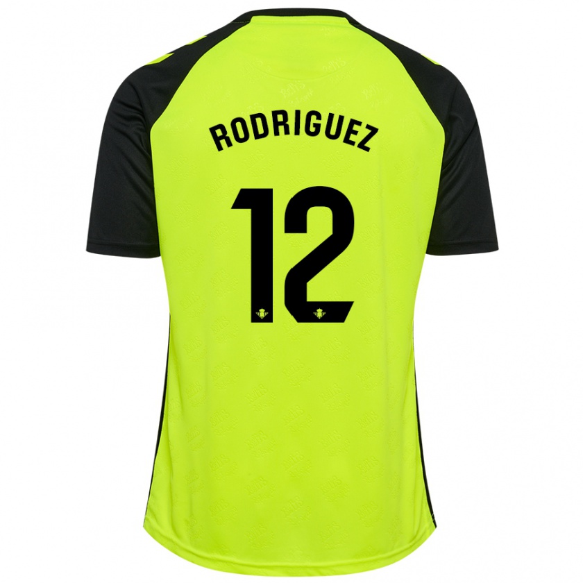 Kandiny Femme Maillot Ricardo Rodríguez #12 Jaune Fluo Noir Tenues Extérieur 2024/25 T-Shirt