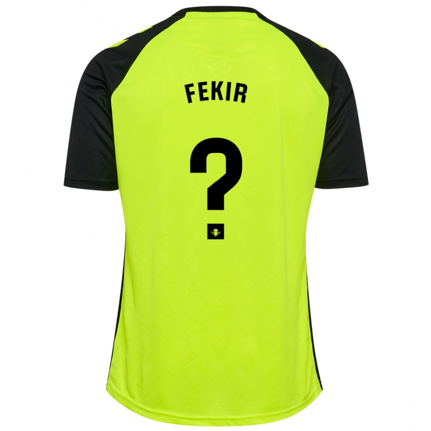 Kandiny Femme Maillot Yassin Fekir #0 Jaune Fluo Noir Tenues Extérieur 2024/25 T-Shirt