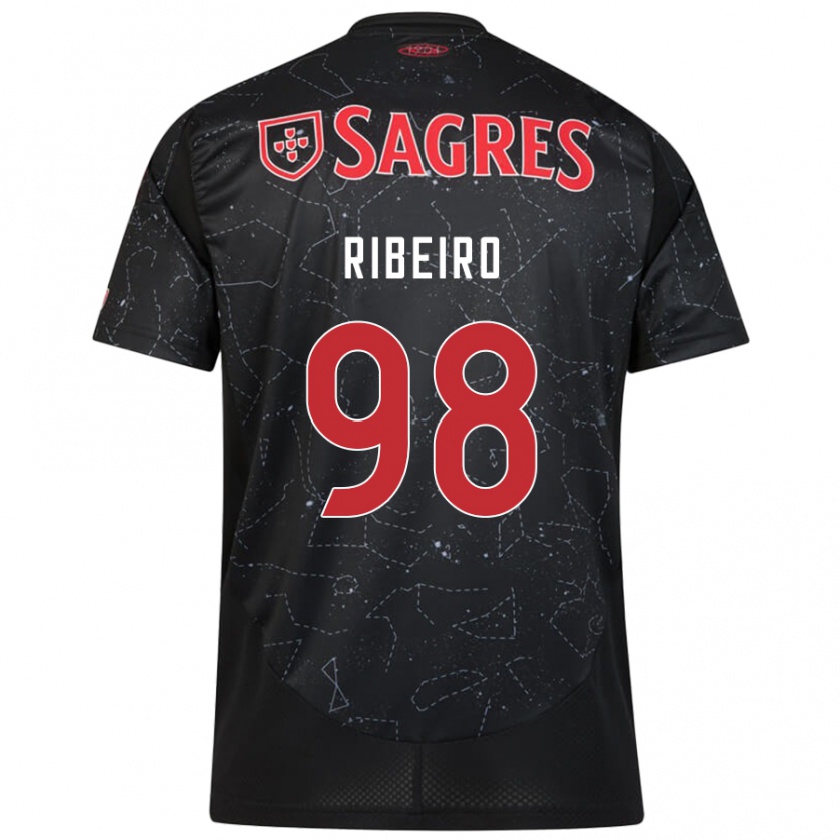 Kandiny Femme Maillot Ricardo Ribeiro #98 Noir Rouge Tenues Extérieur 2024/25 T-Shirt