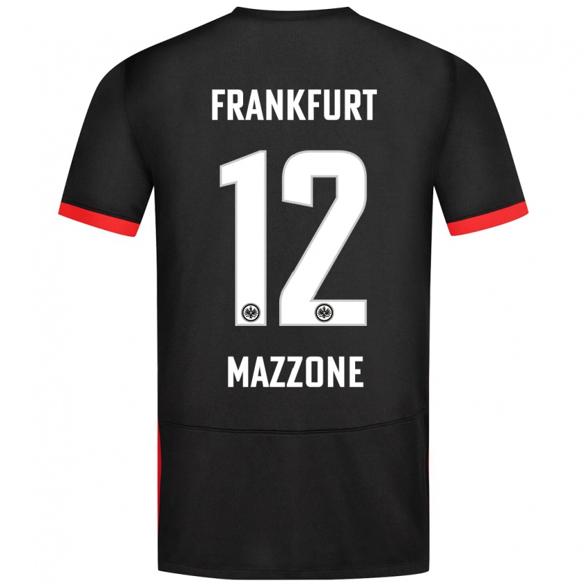 Kandiny Femme Maillot Matteo Mazzone #12 Noir Tenues Extérieur 2024/25 T-Shirt